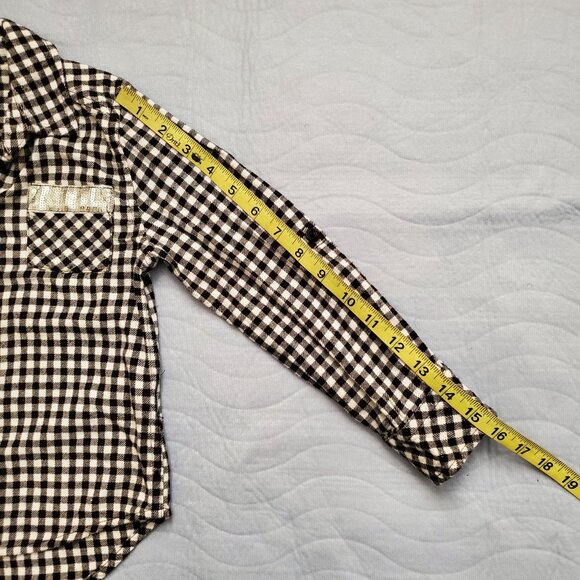 Route 66 Kids Girls Black White Gingham Plaid Flannel Long Sleeve Shirt S (6-6X) - Picture 9 of 10